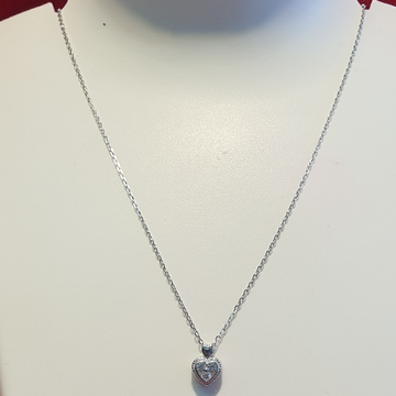 Mini Heart Diamond Pendant With Chain by 