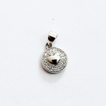 92.5 sterling silver Heart in Round pendant by Veer Jewels