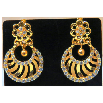 22kt gold cz casting chandbali earrings by 