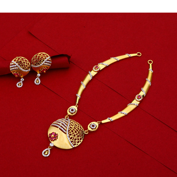916 Gold Women's fancy Hallmark Necklace Set LN147