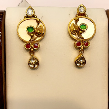 22k gold ladies fancy earrings by Shree Godavari Gold Palace