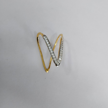 Yellow Gold Ring with Fine Stones - 8931589259593 - 58 Facettes