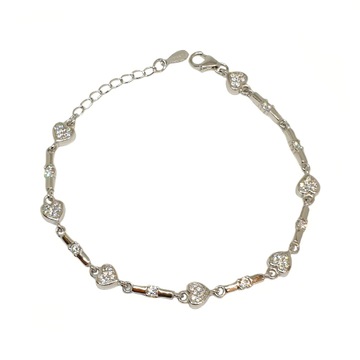 925 Sterling Silver Heart Shape Designer Bracelet...
