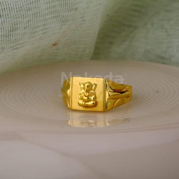 916 Gold CZ Mens Delicate Plain Ring MPR289