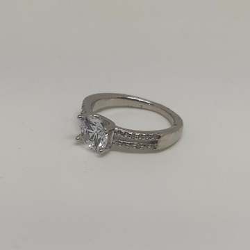 Sterling Silver 925 Single diamond Ladies Ring by Harekrishna Gold