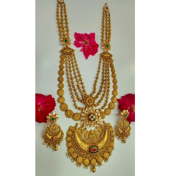 22Kt Gold Designer Layered Necklace Set by Vipul R Soni