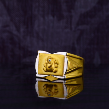 22ct God Ganesha Design Mens Gold Ring-MGR05