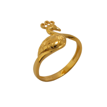 22k Gold Plain Peacock Ring by 