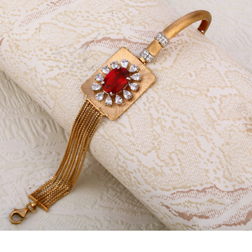 Buy quality 18KT Rose Gold Designer Leather Mens Bracelet MLB333 in  Ahmedabad