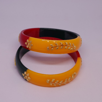 Three Color plastics With Gold Bangle by Rangila Jewellers