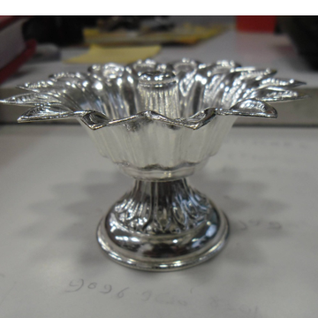 Silver Flower Designear Akhand Jyot Diya For Navar... by 