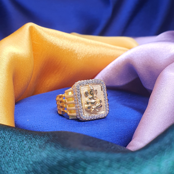22.k Gold Ganpati Design Fancy Gents Ring by 