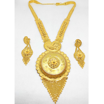 22k gold  Plain long  Necklace set by Rajasthan Jewellers Private Limited