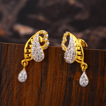 916 Gold CZ Women's  Exclusive Hallmark Earring LF...