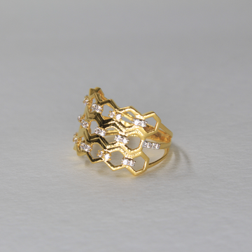 Gold Designer Ladies Ring by Ranka Jewellers