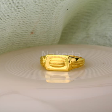 22KT Gold Mens Stylish Plain Ring MPR201