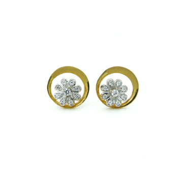 22K Gold Rounded CZ Flower Tops by 