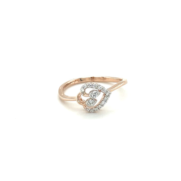 Floating Heart Diamond Ring 14k Rose Gold