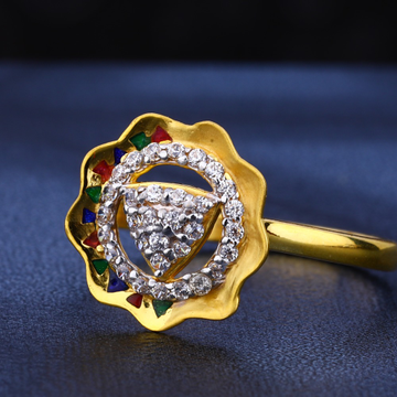 22KT CZ Gold designer Diamond Women's Ring LR534