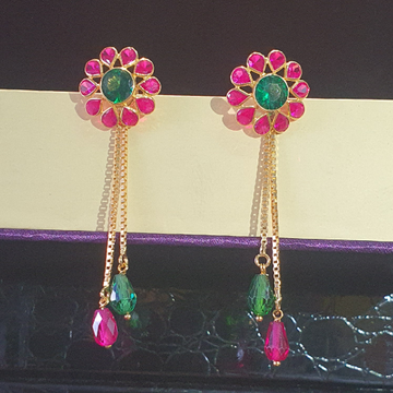 22k Hallmark Gold Color Full Earring For Woman by 