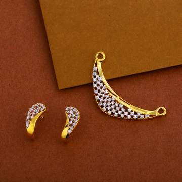 916 Gold Cz Mangalsutra Stylish Pendant Set MP259
