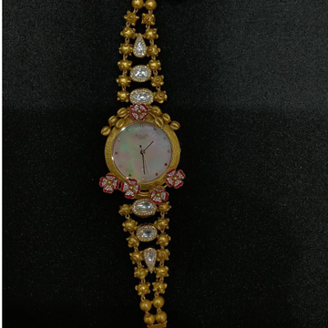 gold attractive watch for women by 