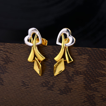 916 Gold Hallmark Fancy Ladies Plain Earring LPE27...