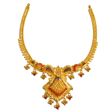 916 Gold Kalkatti Designer Necklace MGA - GN067