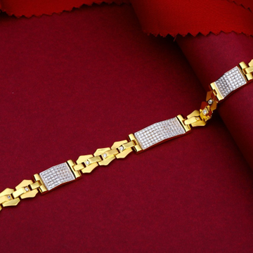 22KT Gold Men Bracelet With Swaraski Stone