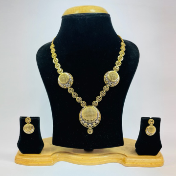 22k Gold Plain Turkish Necklace Set by 