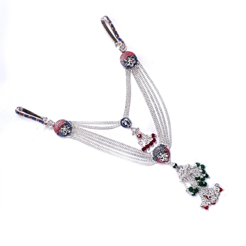 2 Clips Fancy Silver Kamar Belt MGA - JUS0072