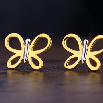 916 Gold Stylish Ladies Plain Earring LPE284