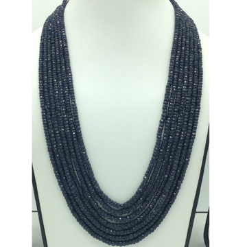 Natural Blue Sapphires Round Faceted 7 Layers Necklace JSB0147