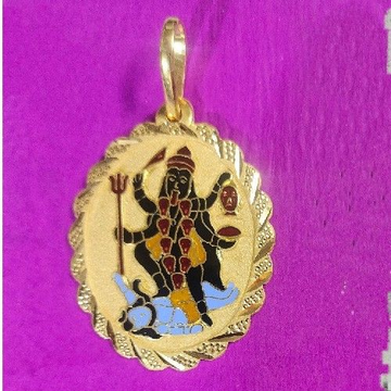 916 Gold Ovel Shape Mahakali Ma Mina Pendant by Saurabh Aricutting