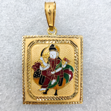 916 Gold Fancy Bahuchar Maa Minakari Pendant