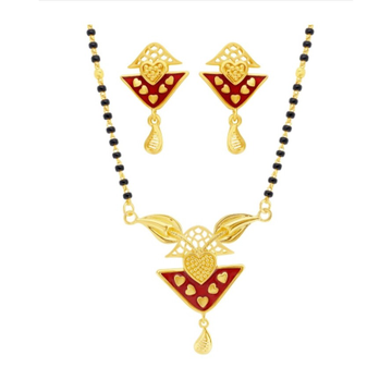 22kt gold delicate mangalsutra with earrings pj-m0... by 