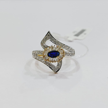 22k gold Classy Blue colour stone ladies ring by 