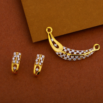 22kt Gold cz Fancy Mangalsutra Pendant Set MP236