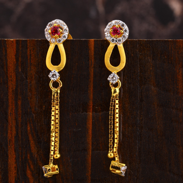 916 Gold CZ Women's Fancy Hallmark Earring LFE551
