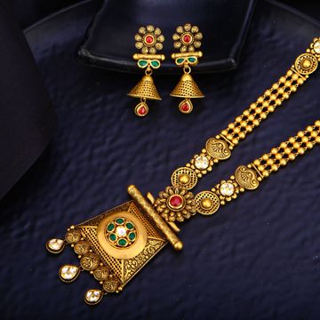 916 Gold Antique Long Necklace Set