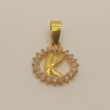 22k gold Name "K" Pendant by 