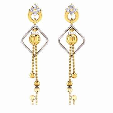 22KT Gold CZ Fancy Latkan Earring SO-E002 by S. O. Gold Private Limited