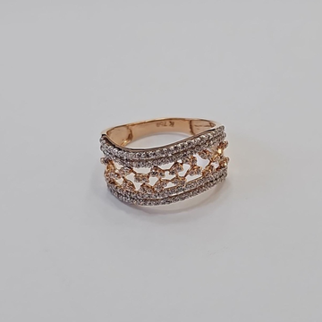18Kt Rose Gold Designer Diamond Ring by Sangam Jewellers