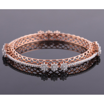 18kt rose gold flower shaped diamond bangle  by 