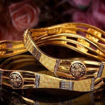 Gold gorgeous bangles by Saideep Jewels