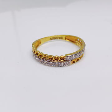 916 Gold Diamond Light Weight Band Ring by 