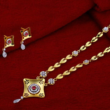 916 Gold Hallmark Fancy  Chain Necklace CN38