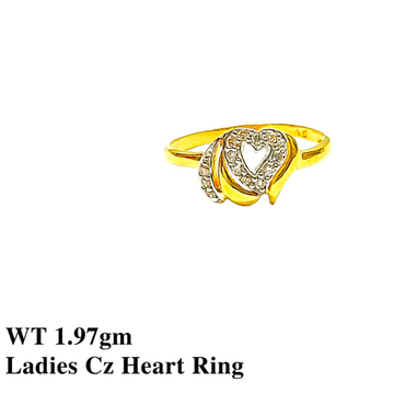 18K Ladies Cz Heart Rings by 