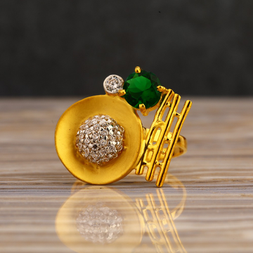 22CT Gold CZ  Delicate  Ladies Long Ring LLR331