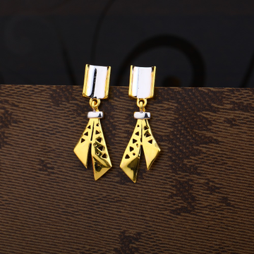 Ladies 916 Gold Delicate CZ Earring -LPE197